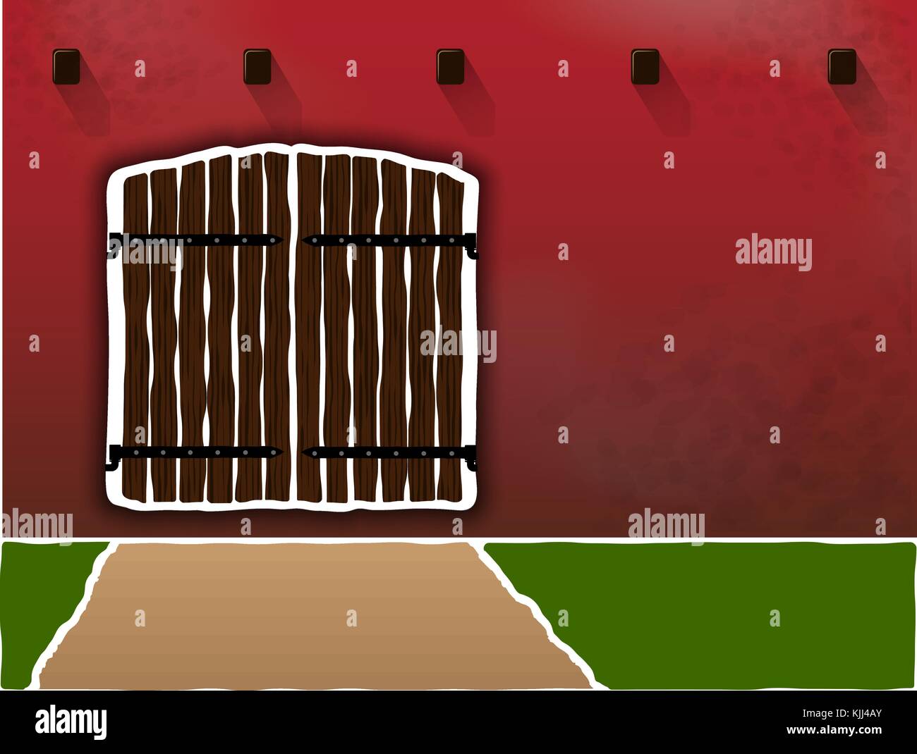 Closeup wooden gate Stock Vector Images - Alamy