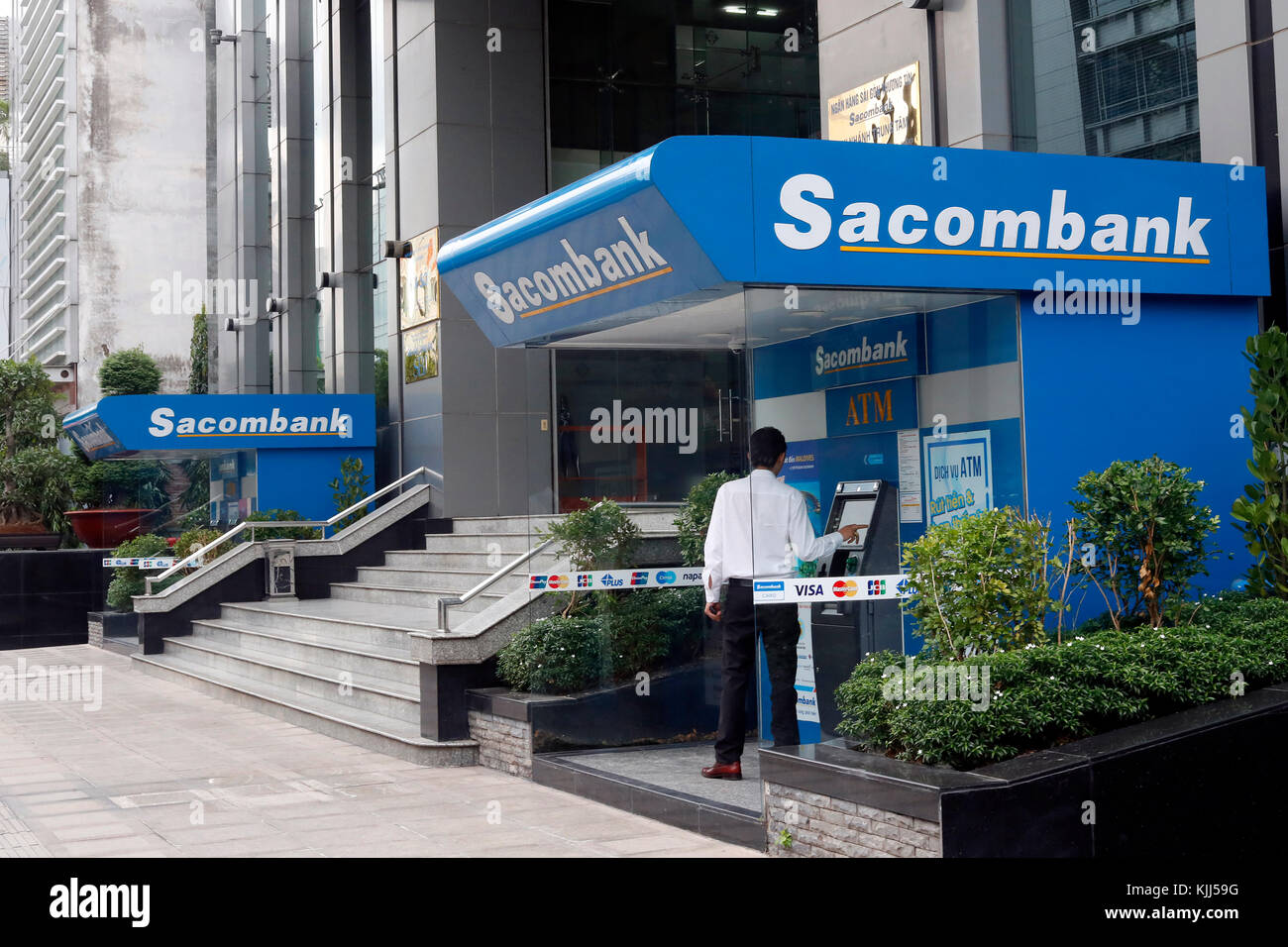 Sacombank ATM machine.  Ho Chi Minh City. Vietnam. Stock Photo