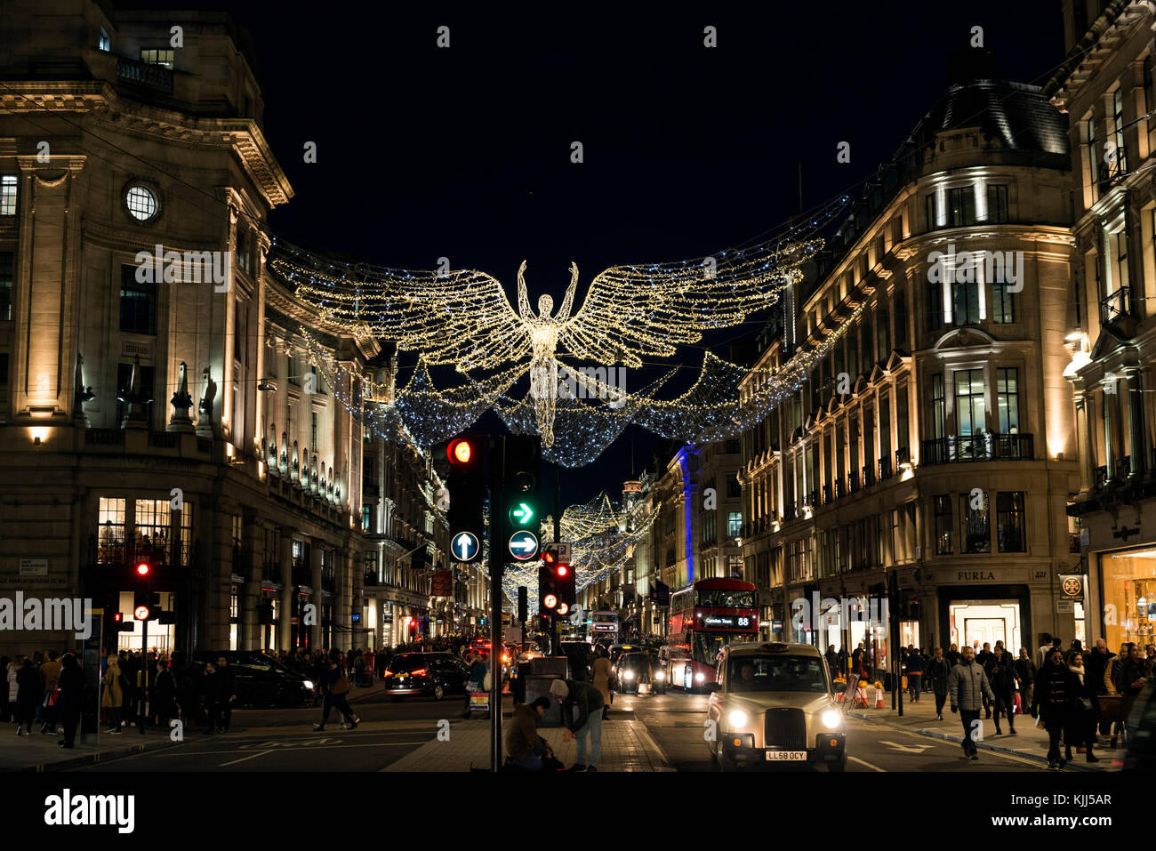 Christmas decorations Regent Street London Stock Photo