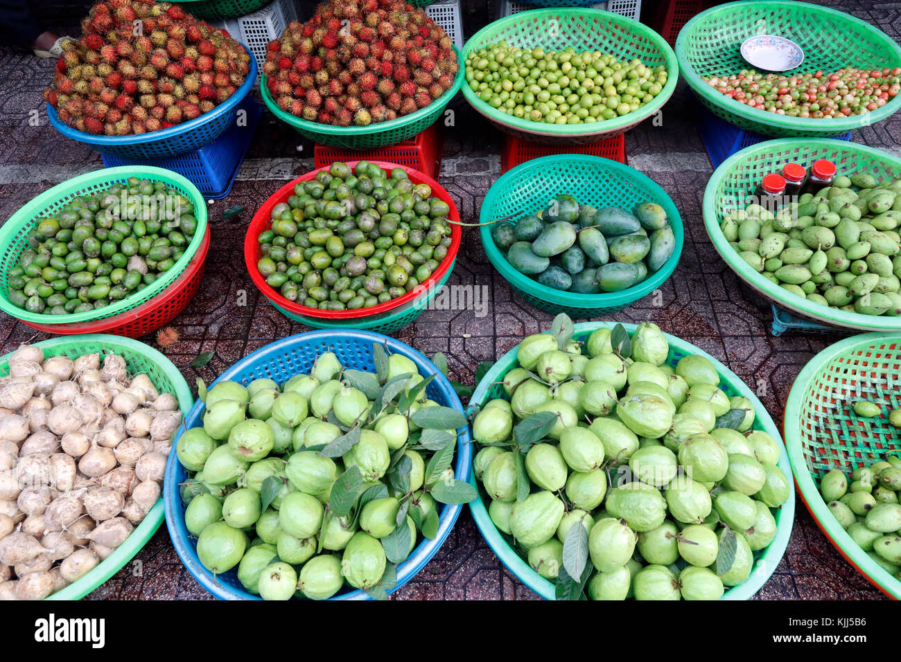 Street fruit market.  Ho Chi Minh City. Vietnam. Stock Photo