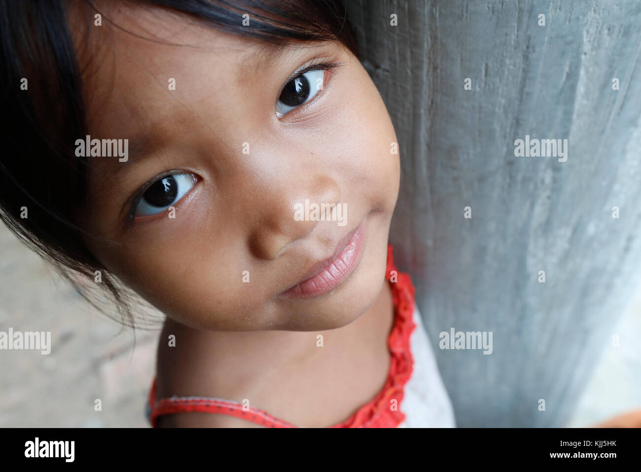 Bahnar (Ba Na) ethnic group.  Young girl. Portrait.  Kon Tum. Vietnam. Stock Photo