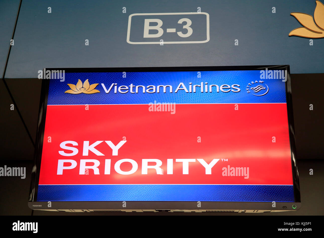Tan Son Nhat International Airport. Sky Priority. Vietnam Airlines.  Vietnam. Stock Photo