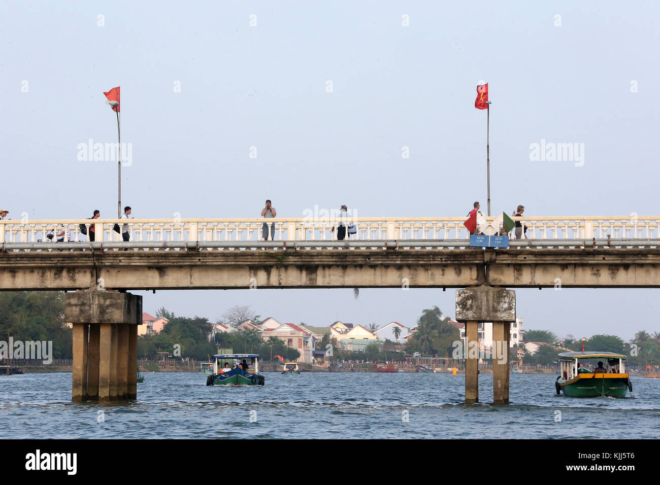 Thu Bon river. Bridge.  Hoi An. Vietnam. Stock Photo