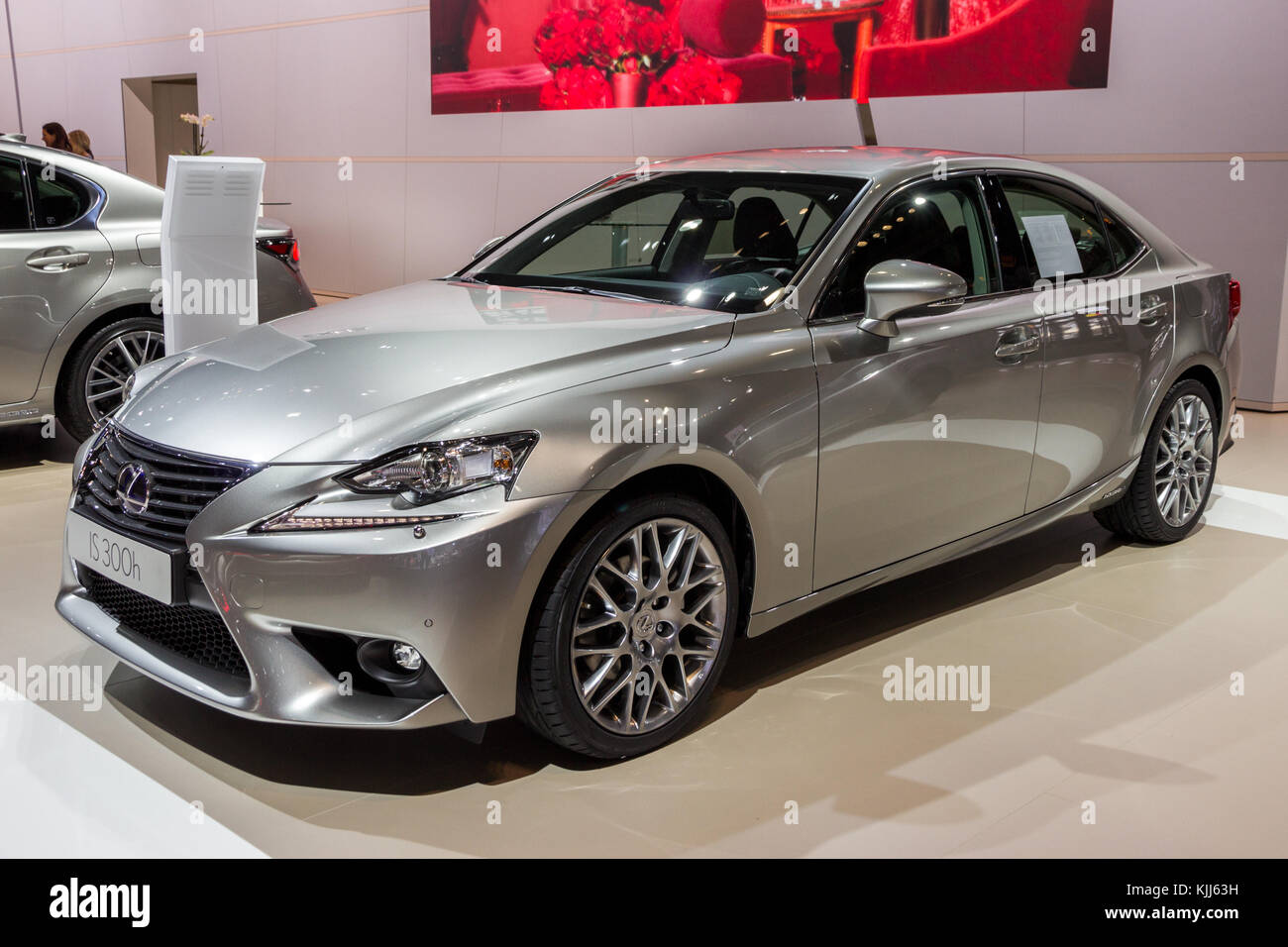 BRUSSELS - JAN 12, 2016: Lexus IS 300h car showcased at the Brussels Motor Show. Stock Photo