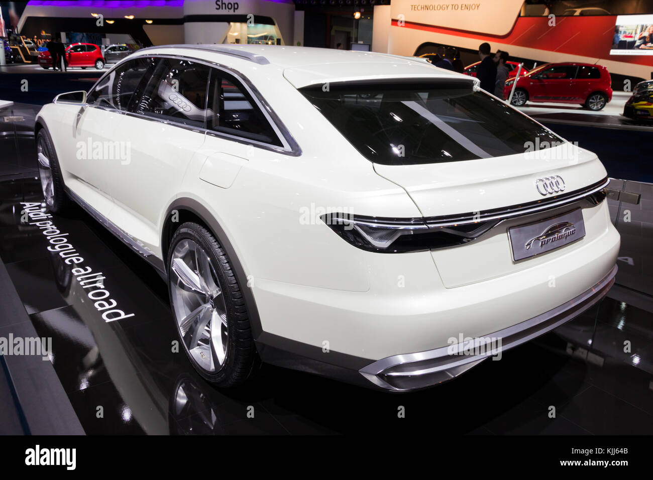 BRUSSELS - JAN 12, 2016: Audi Prologue Allroad car showcased at the Brussels Motor Show. Stock Photo