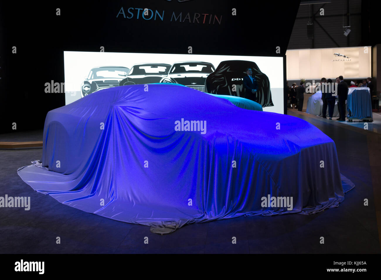 GENEVA, SWITZERLAND - MARCH 1, 2016: New Aston Martin car veiled at the 86th Geneva International Motor Show. Stock Photo