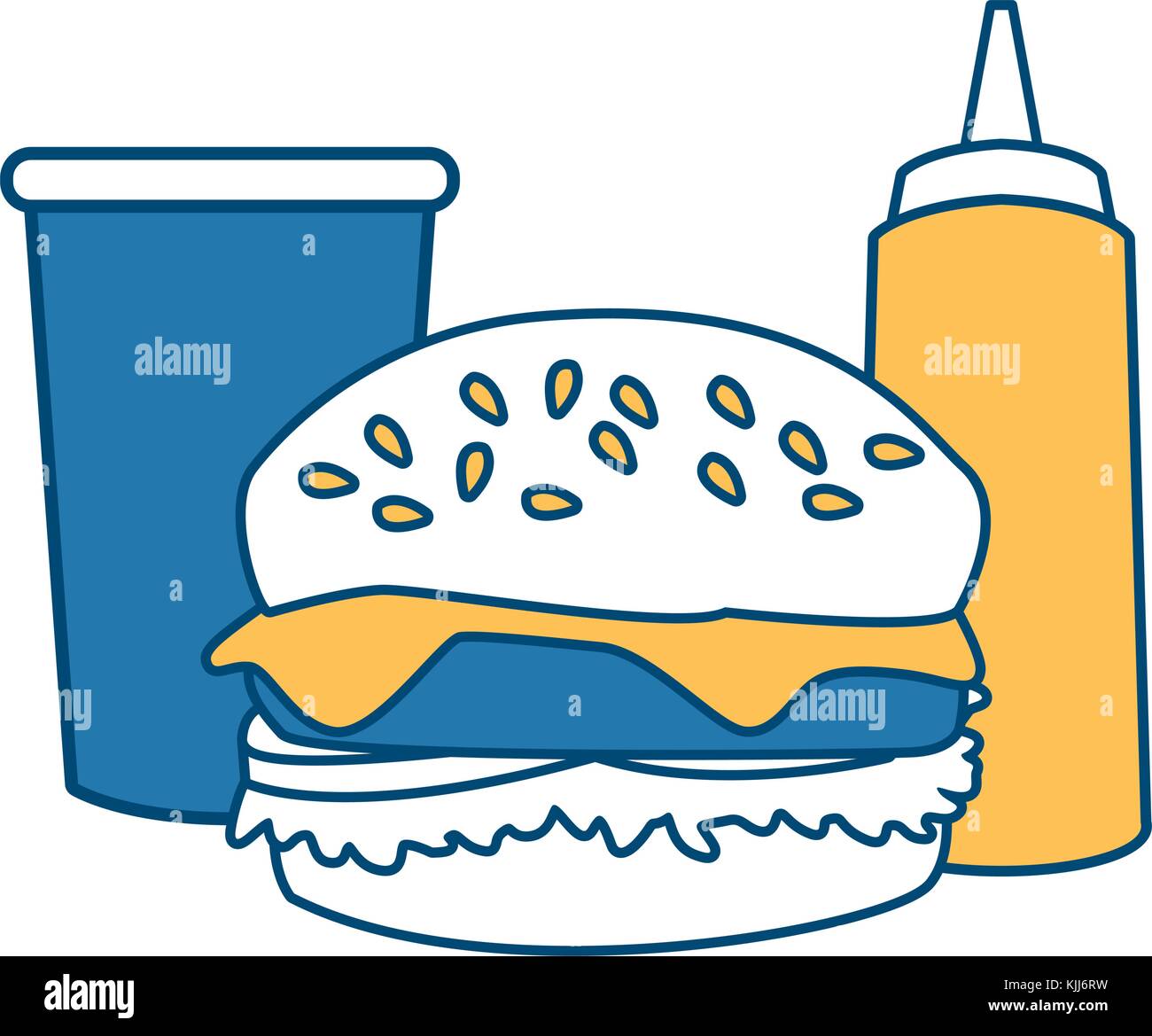 Hamburger with soda and sauce Stock Vector Image & Art - Alamy