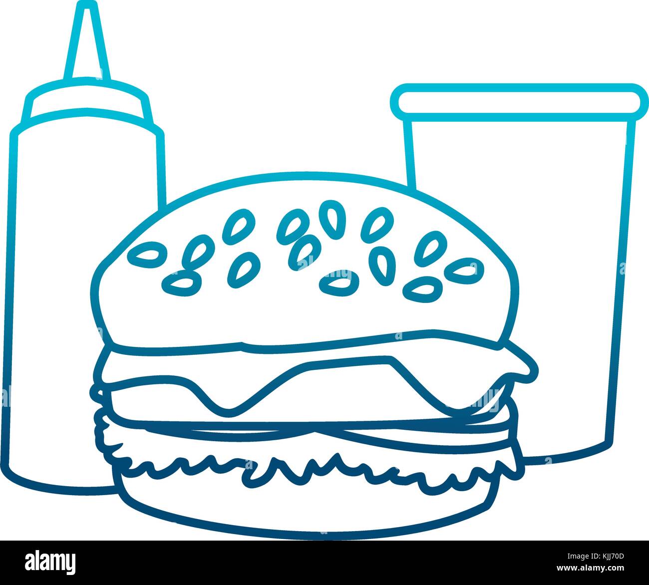 Hamburger with soda and sauce Stock Vector Image & Art - Alamy