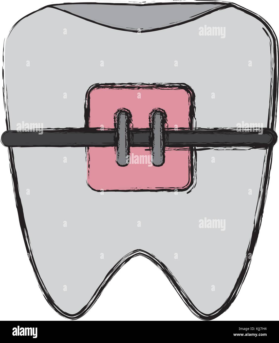 Teeth with brackets Stock Vector Image & Art - Alamy