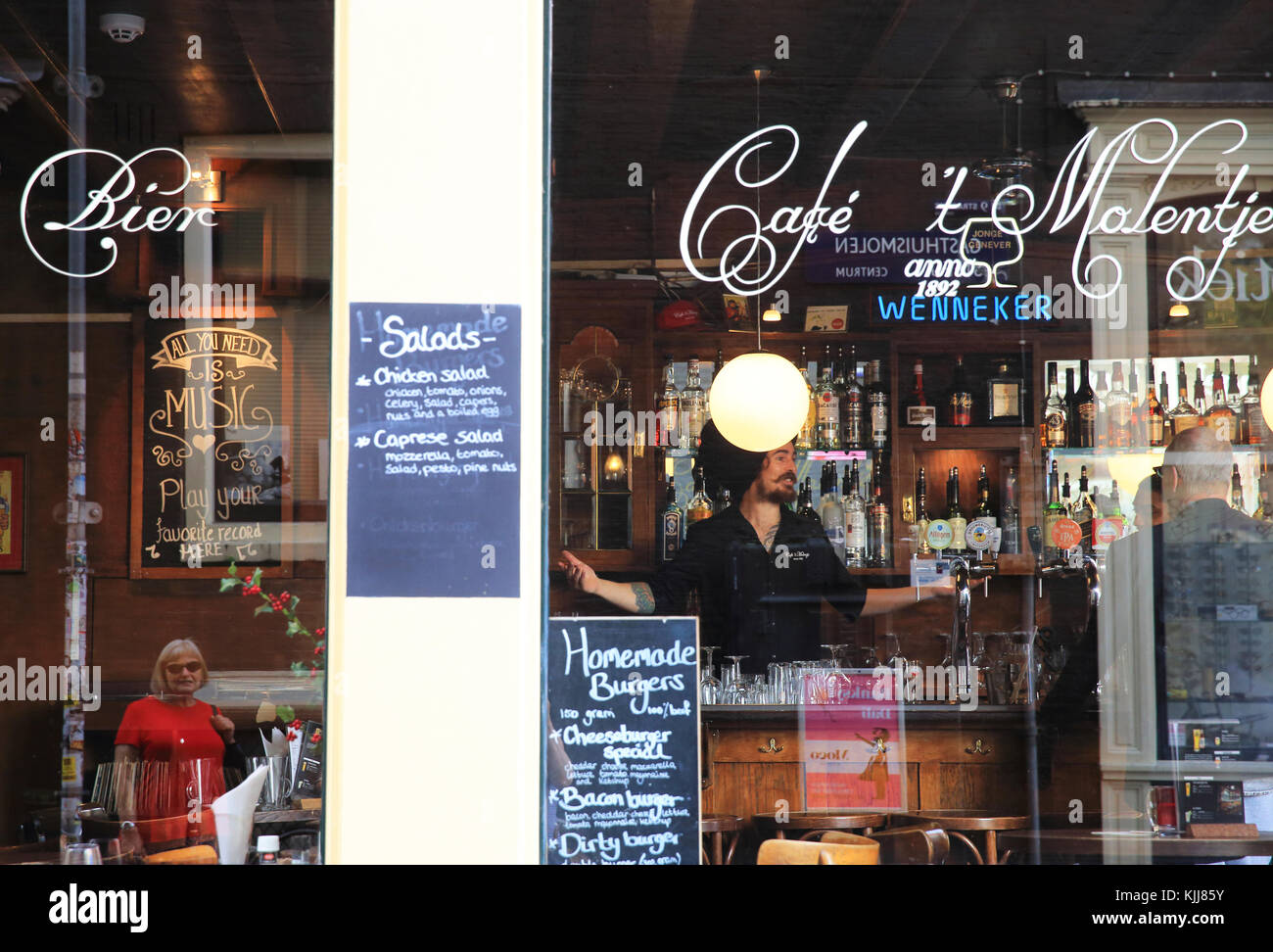 Cafe bar on Hartenstraat in De 9 Straatjes, the Nine Streets, in Amsterdam, in the Netherlands Stock Photo
