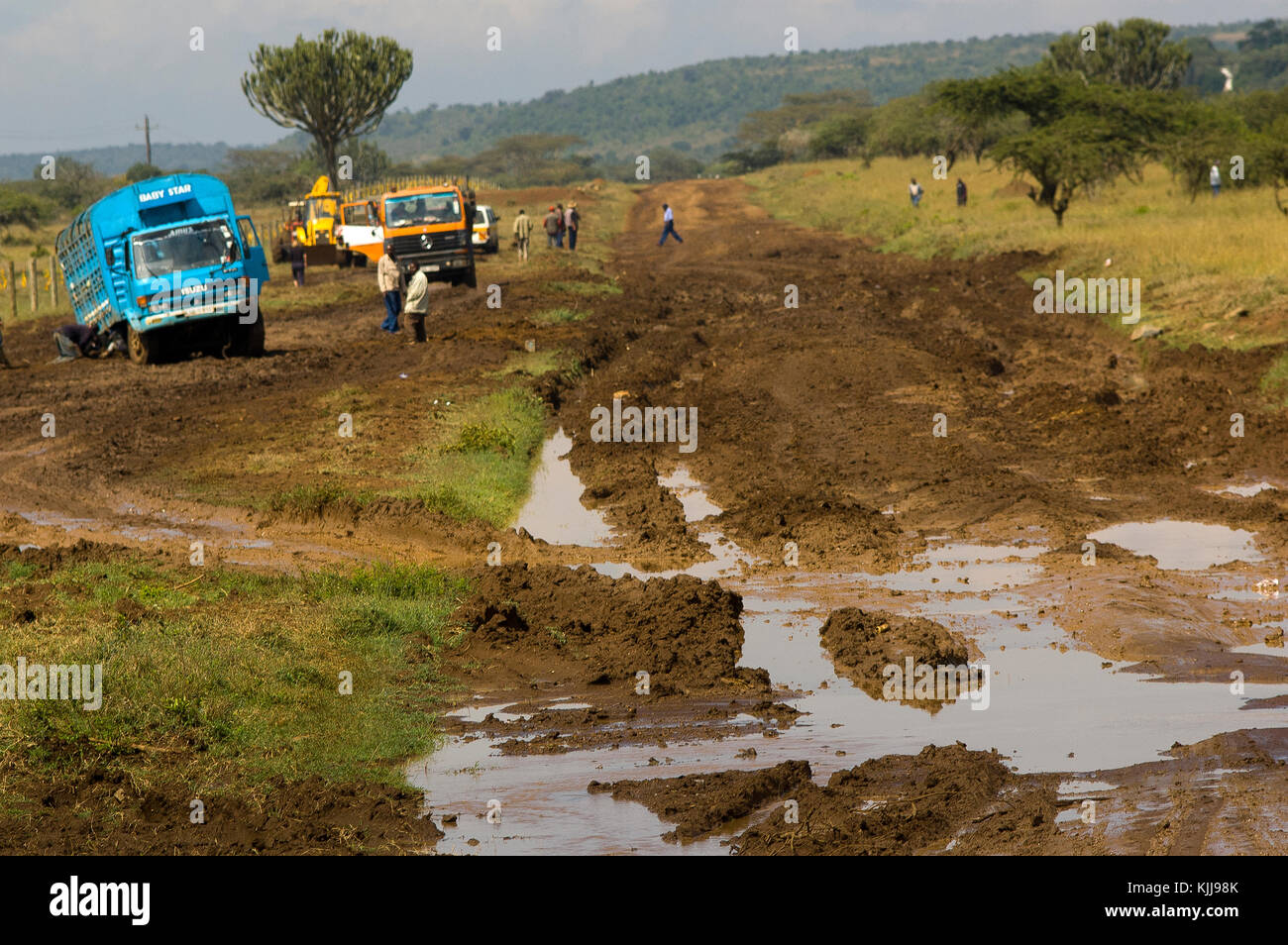Muddy roads near Maralal make transport difficult in the region