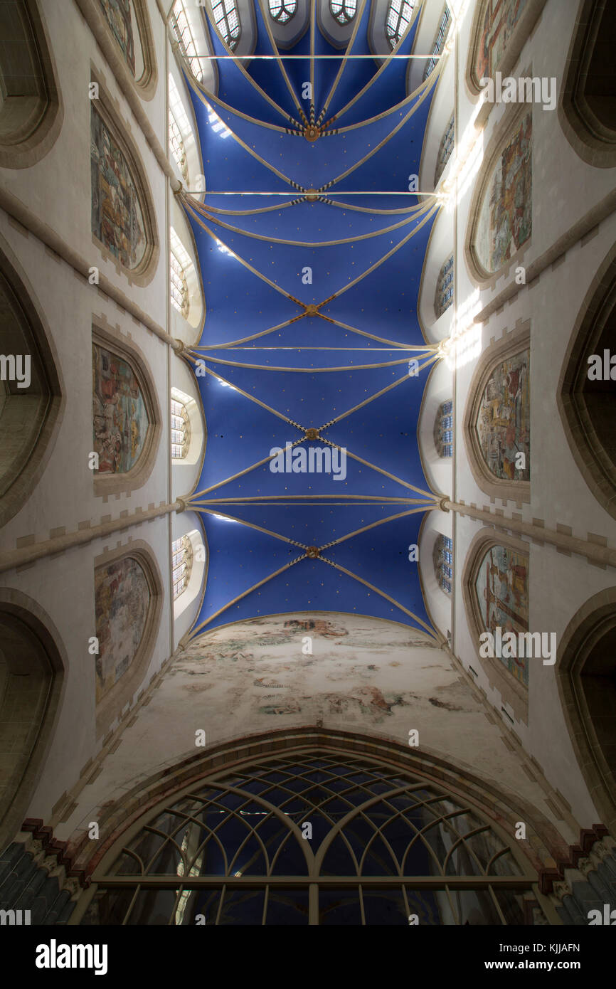The ceiling of St Martin's Church in Groningen, the Netherlands. The place of worship doubles as the city's best known landmark. Stock Photo