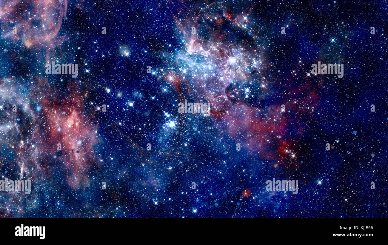 Cosmic galaxy background with nebula, stardust and bright shining stars ...