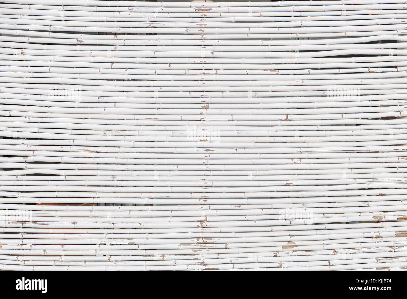 White painted bamboo fence Stock Photo Alamy