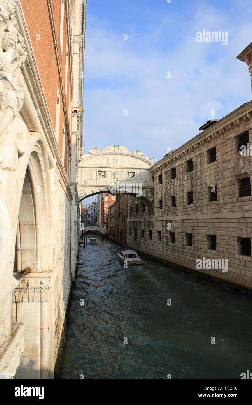 The bridge of sighs in Venice, Italy. Stock Photo