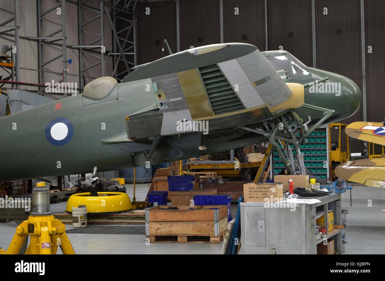 Bristol Beaufighter XIC in RAAF colours undergoing restoration, Duxford ...