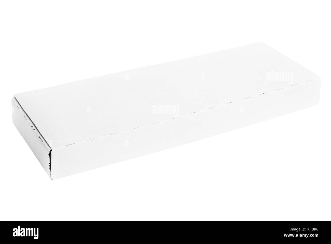 White thin cardboard box on white Stock Photo