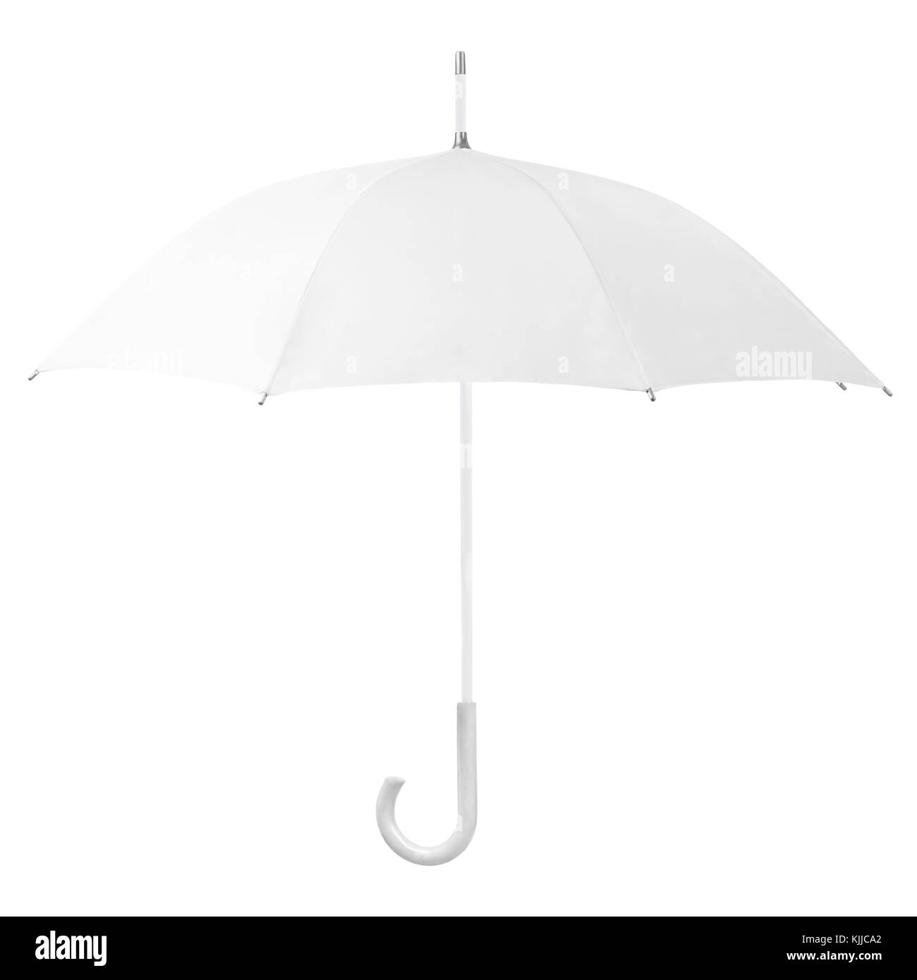White umbrella on white background Stock Photo
