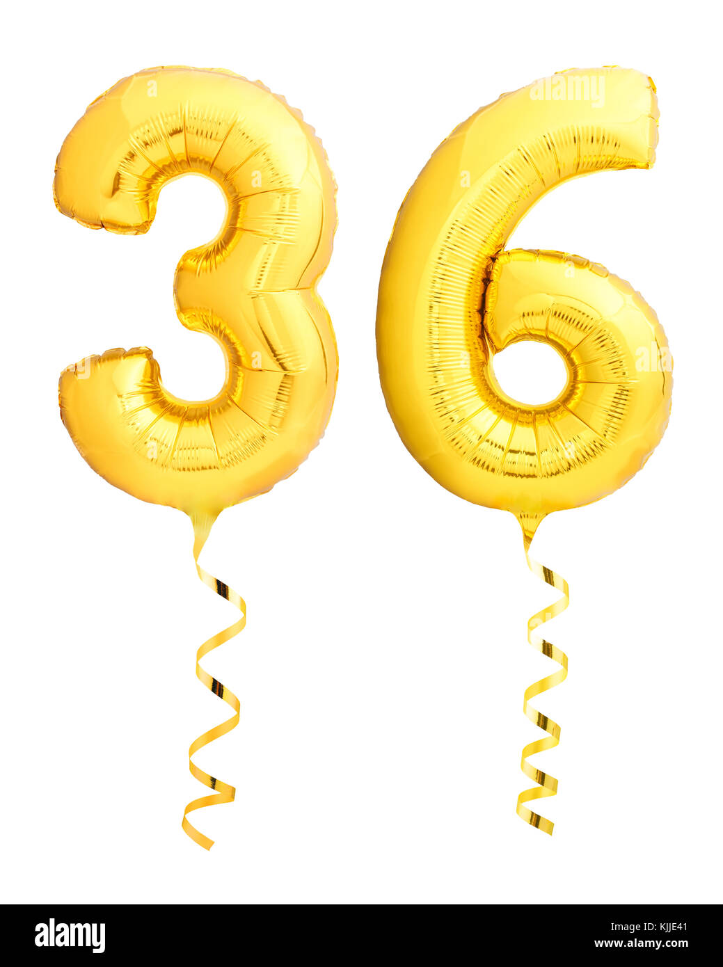 Golden number thirty six 36 made of inflatable balloon Stock Photo - Alamy
