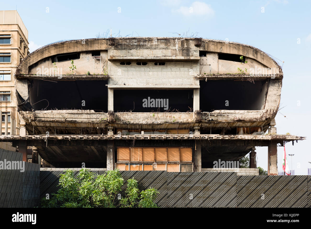 The Egg, carcass of a cinema and memorial of the war Stock Photo