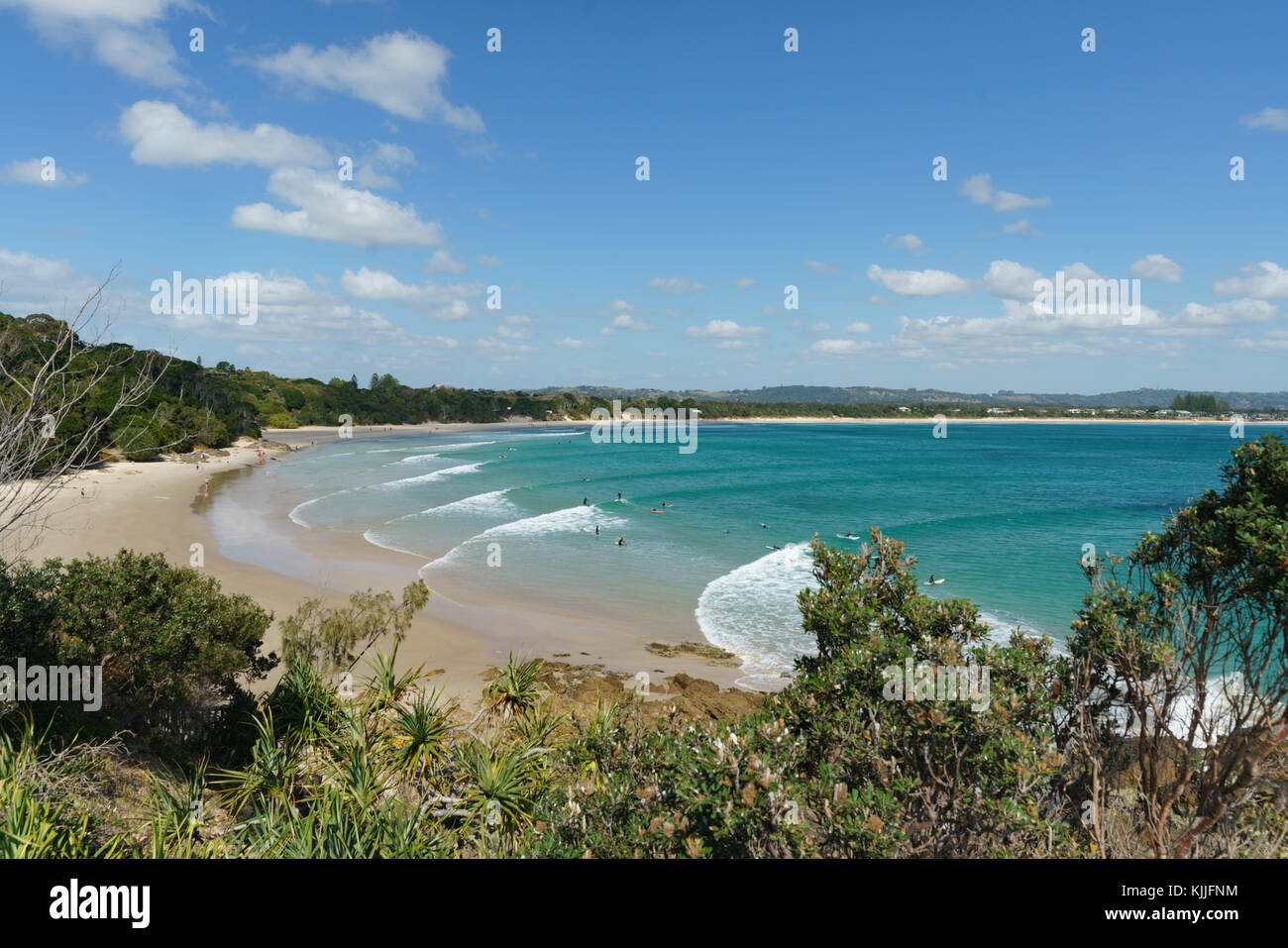 Beach, Byron Bay, Australia, Waves, Surfing, Sun, Lifestlye Stock Photo