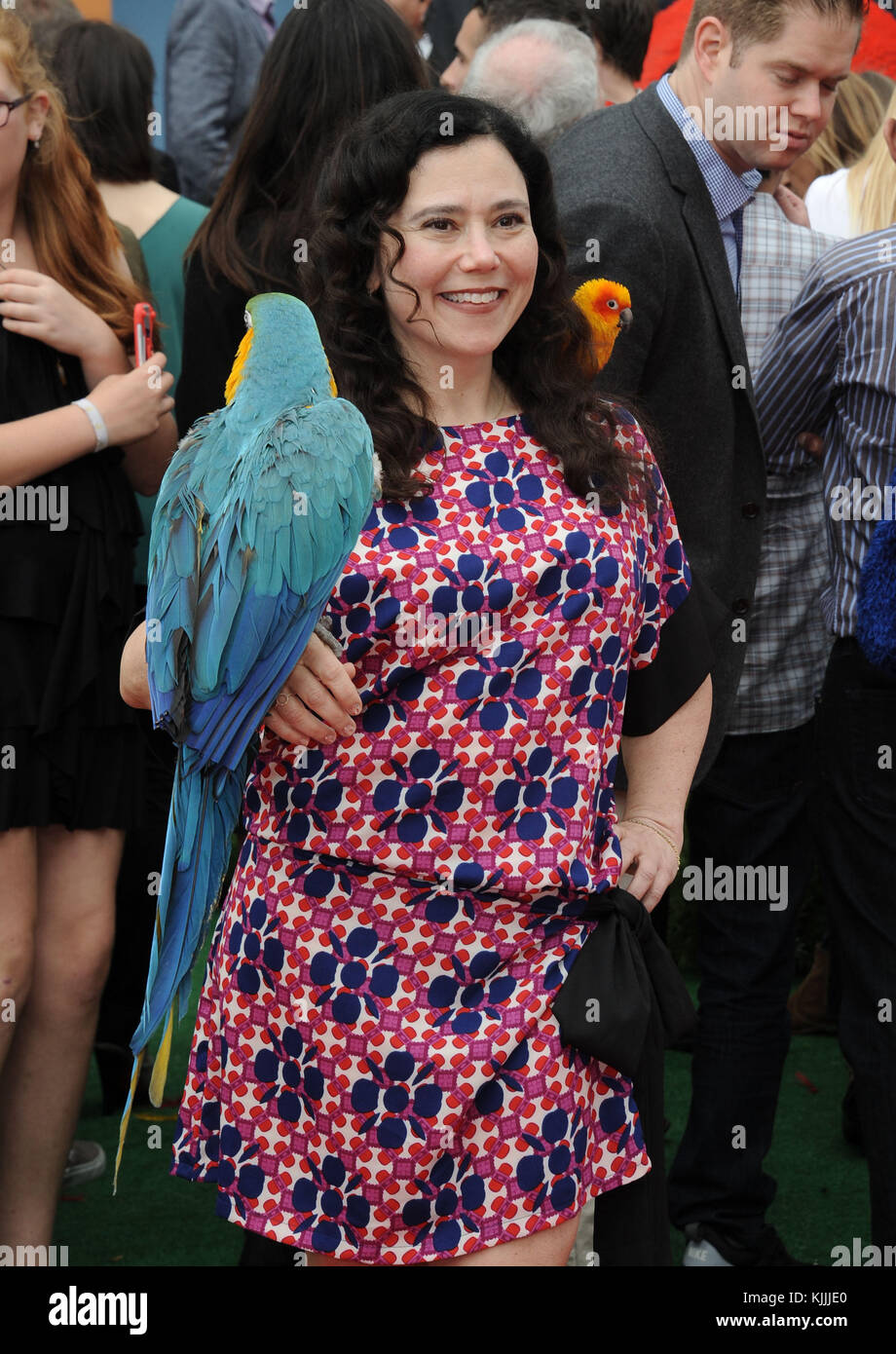 WESTWOOD, CA - MAY 07: Alex Borstein arrives at the Premiere Of Sony Pictures' 'The Angry Birds Movie' at Regency Village Theatre on May 7, 2016 in Westwood, California.   People:  Alex Borstein Stock Photo