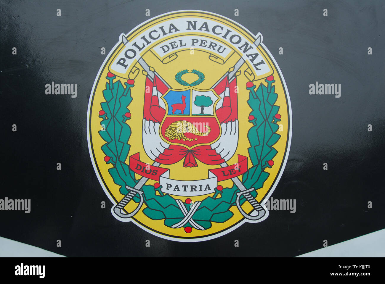 LIMA, PERU - AUGUST 21, 2006: The symbol of the National Police of Peru. Stock Photo