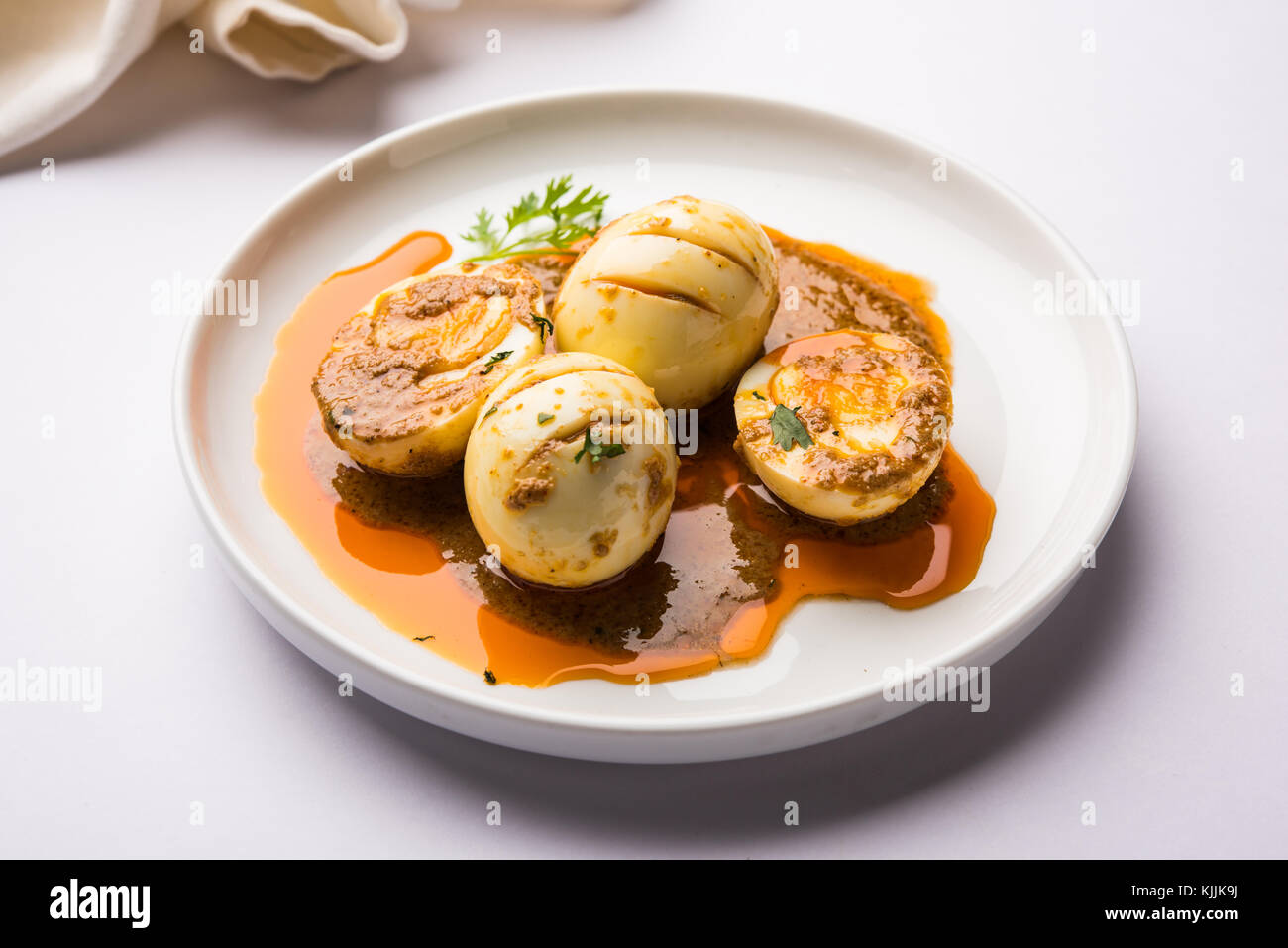 Anda Curry or Egg Curry or Egg masala gravy, indian spicy food or ...