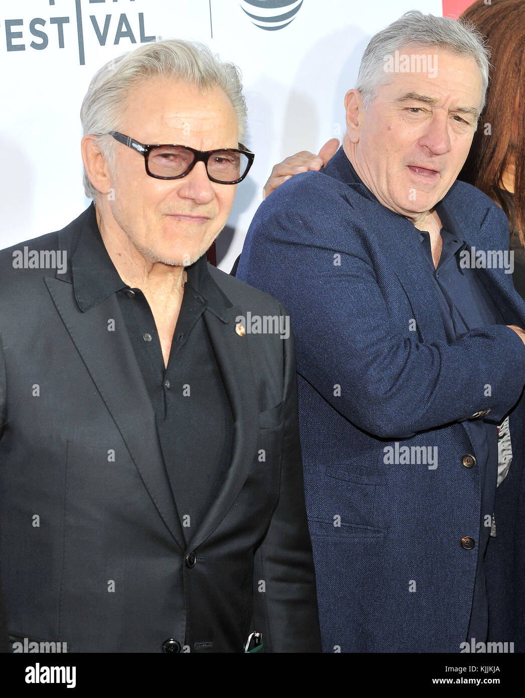 NEW YORK, NY - APRIL 21: Robert De Niro, Harvey Keitel attends the 'Taxi Driver' 40th Anniversary Celebration during the 2016 Tribeca Film Festival at The Beacon Theatre on April 21, 2016 in New York City.    People:  Robert De Niro, Harvey Keitel Stock Photo