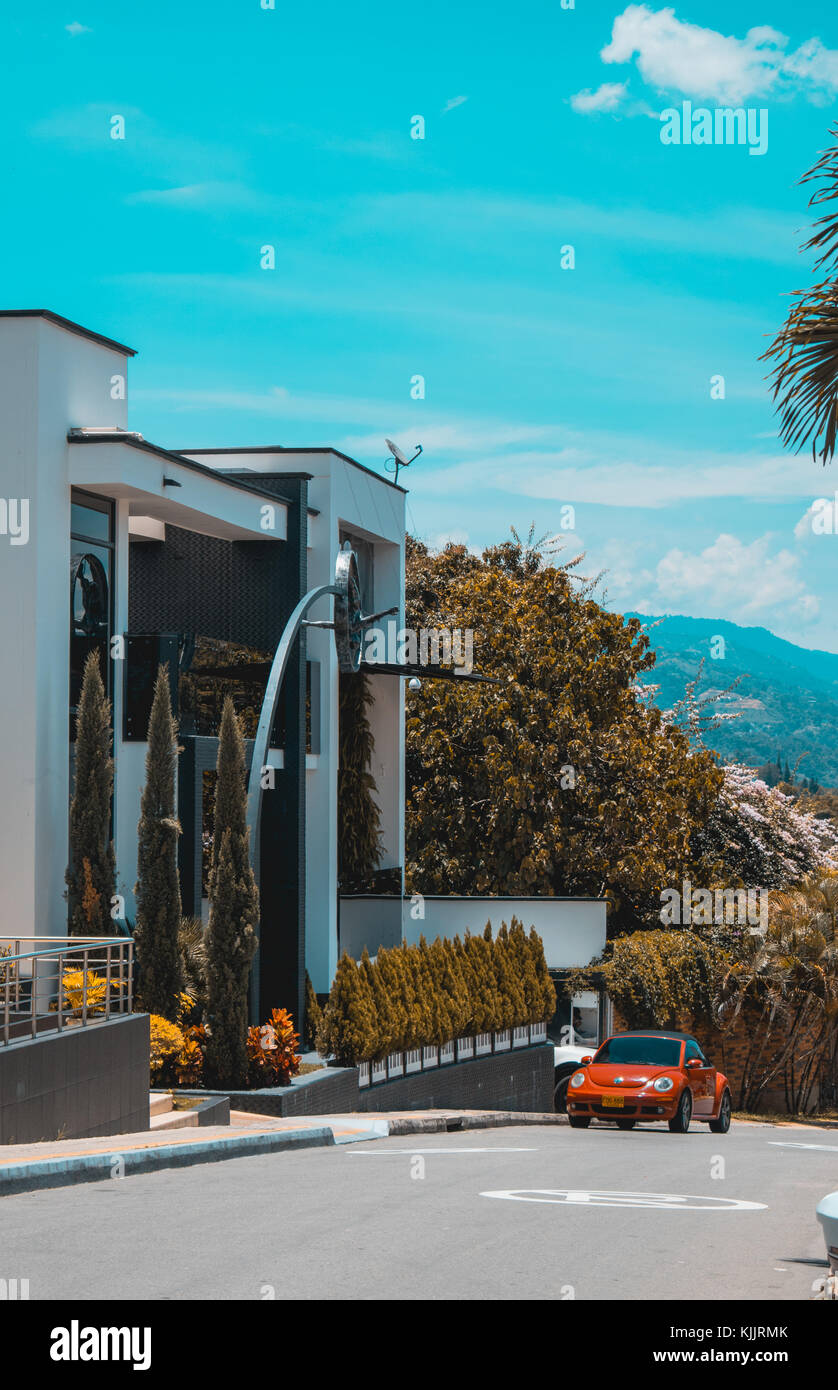 walking around expensive neighborhoods in Bucaramanga Colombia Stock