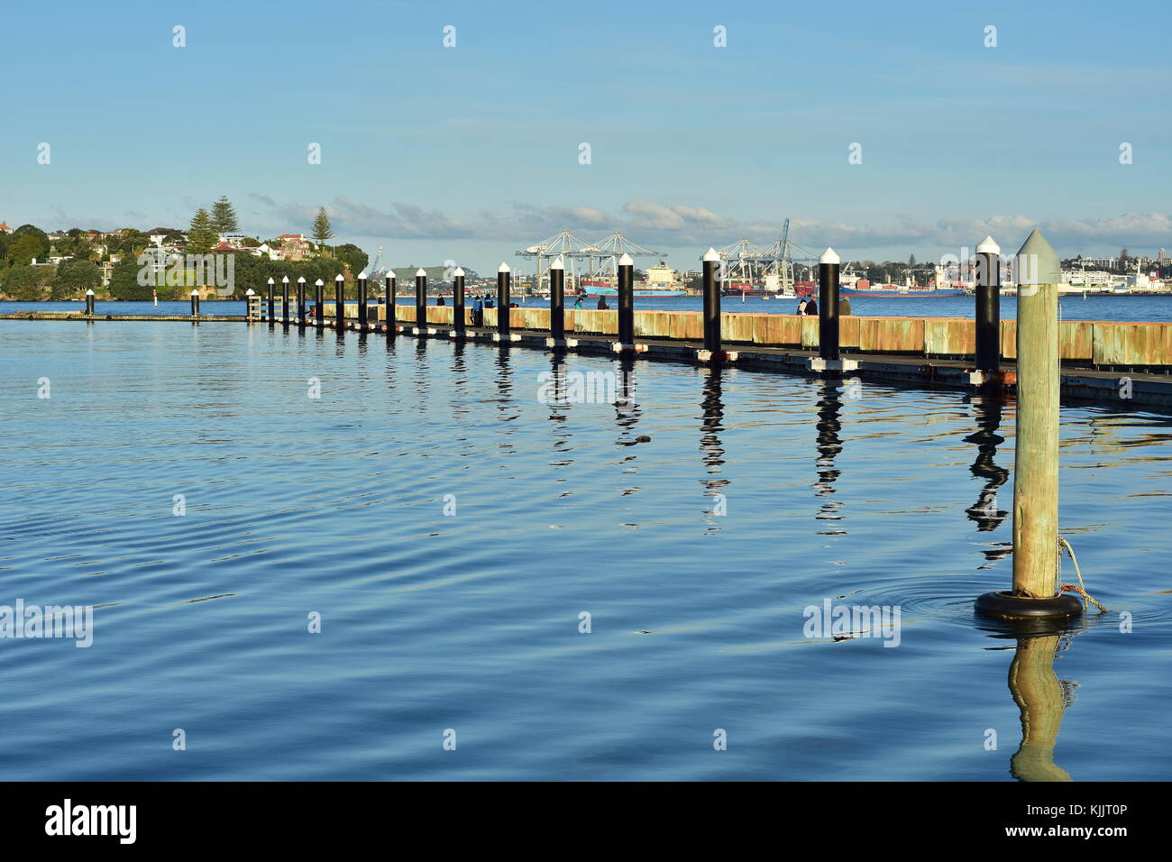 Floating Jetty With Black Poles In Bayswater In Auckland Stock Photo Alamy
