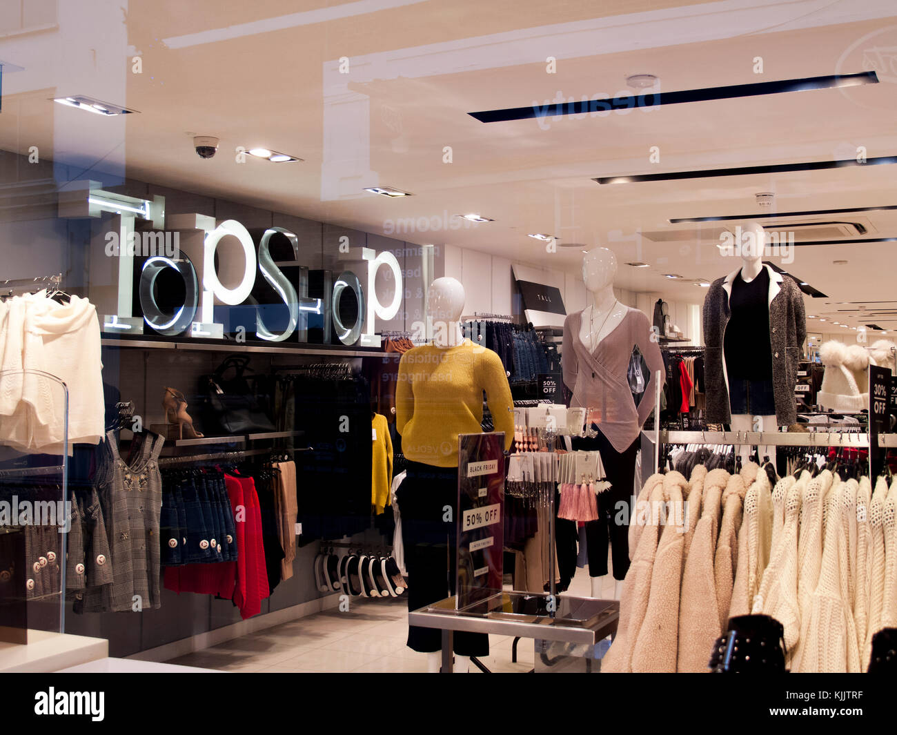 Topshop ladies high street fashion store, company part of the Arcadia Group  owned by Sir Philip Nigel Ross Green Stock Photo - Alamy