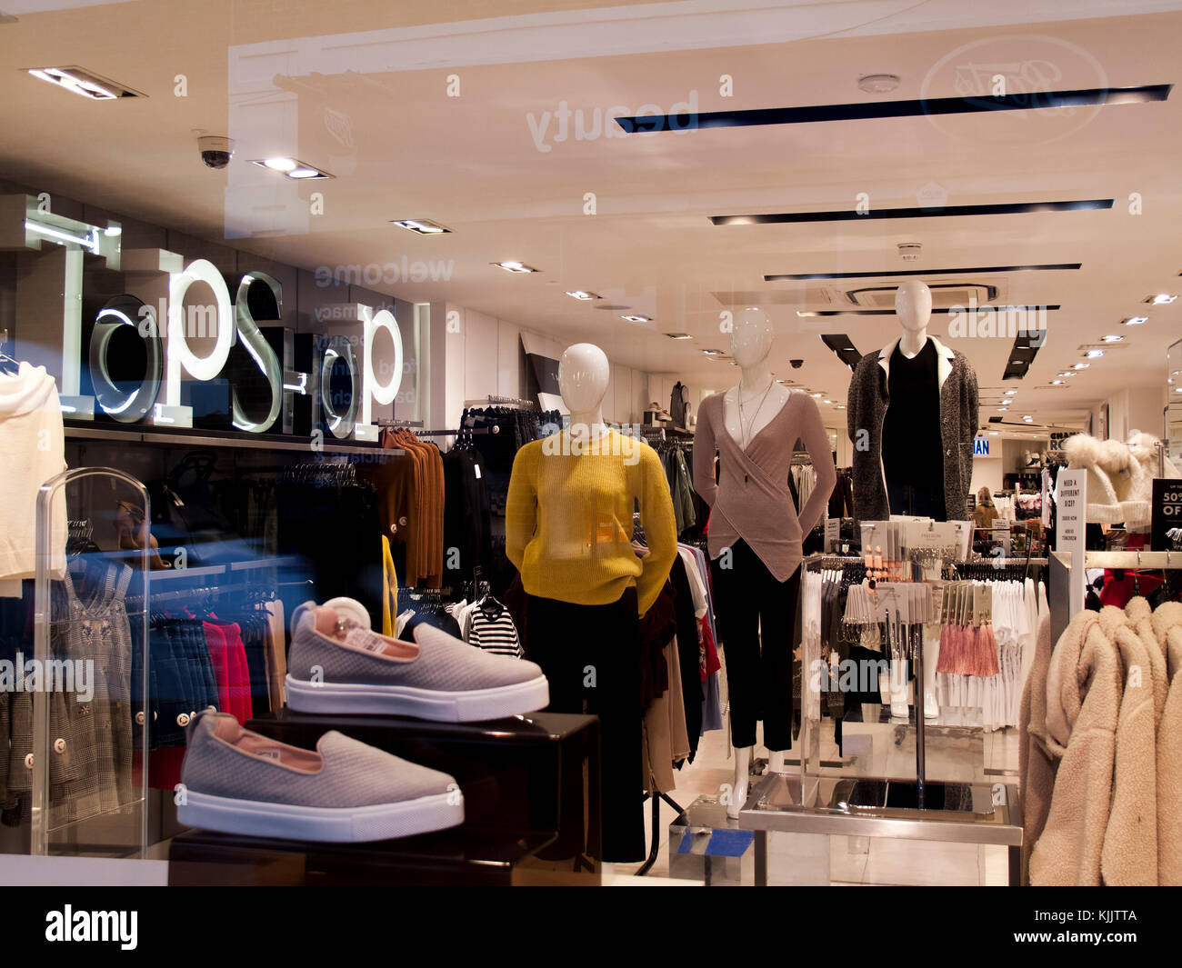 Topshop ladies high street fashion store, company part of the Arcadia Group  owned by Sir Philip Nigel Ross Green Stock Photo - Alamy