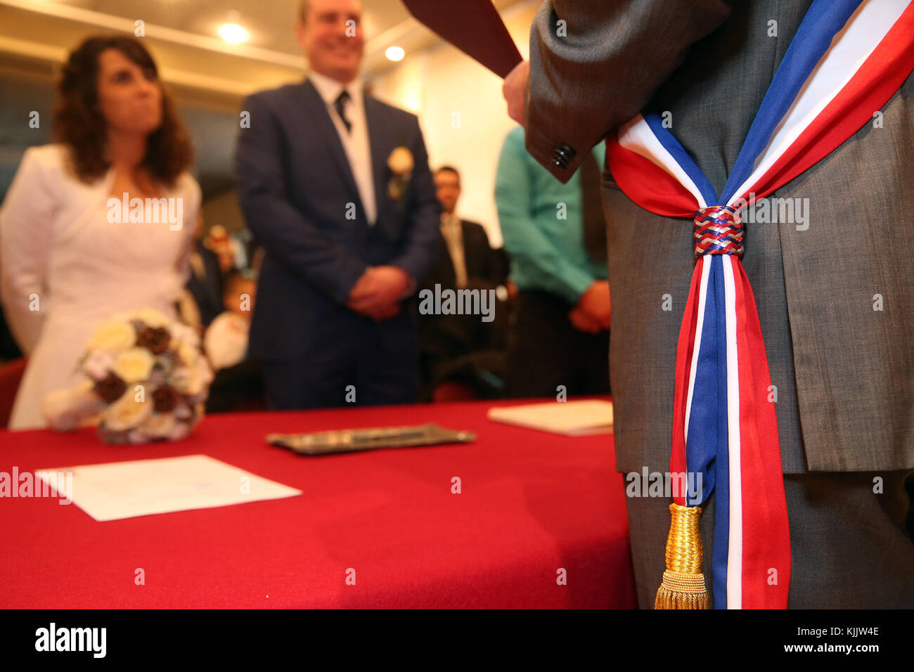 City hall. Civil wedding.  France. Stock Photo