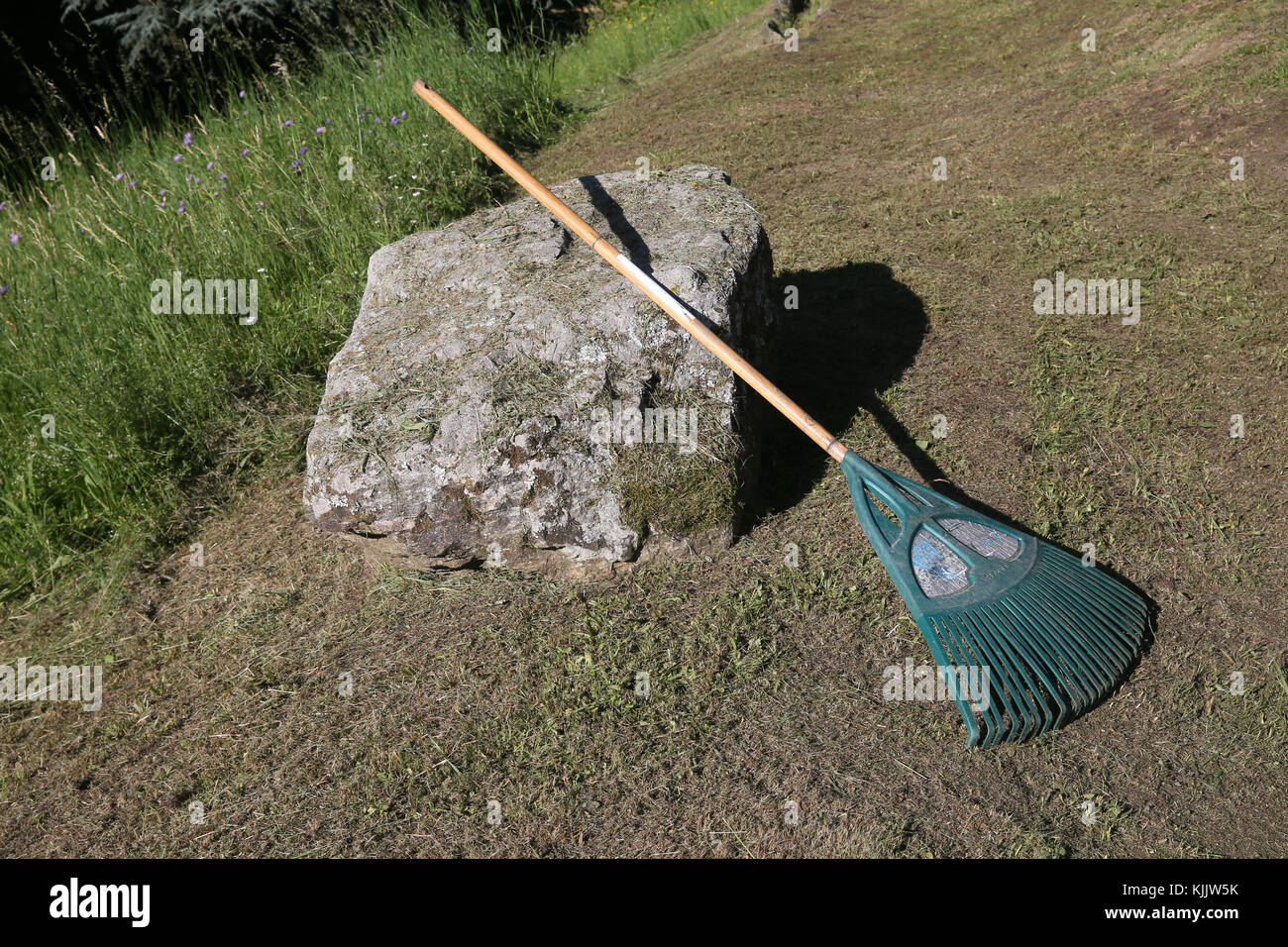 Garden rake.  France. Stock Photo