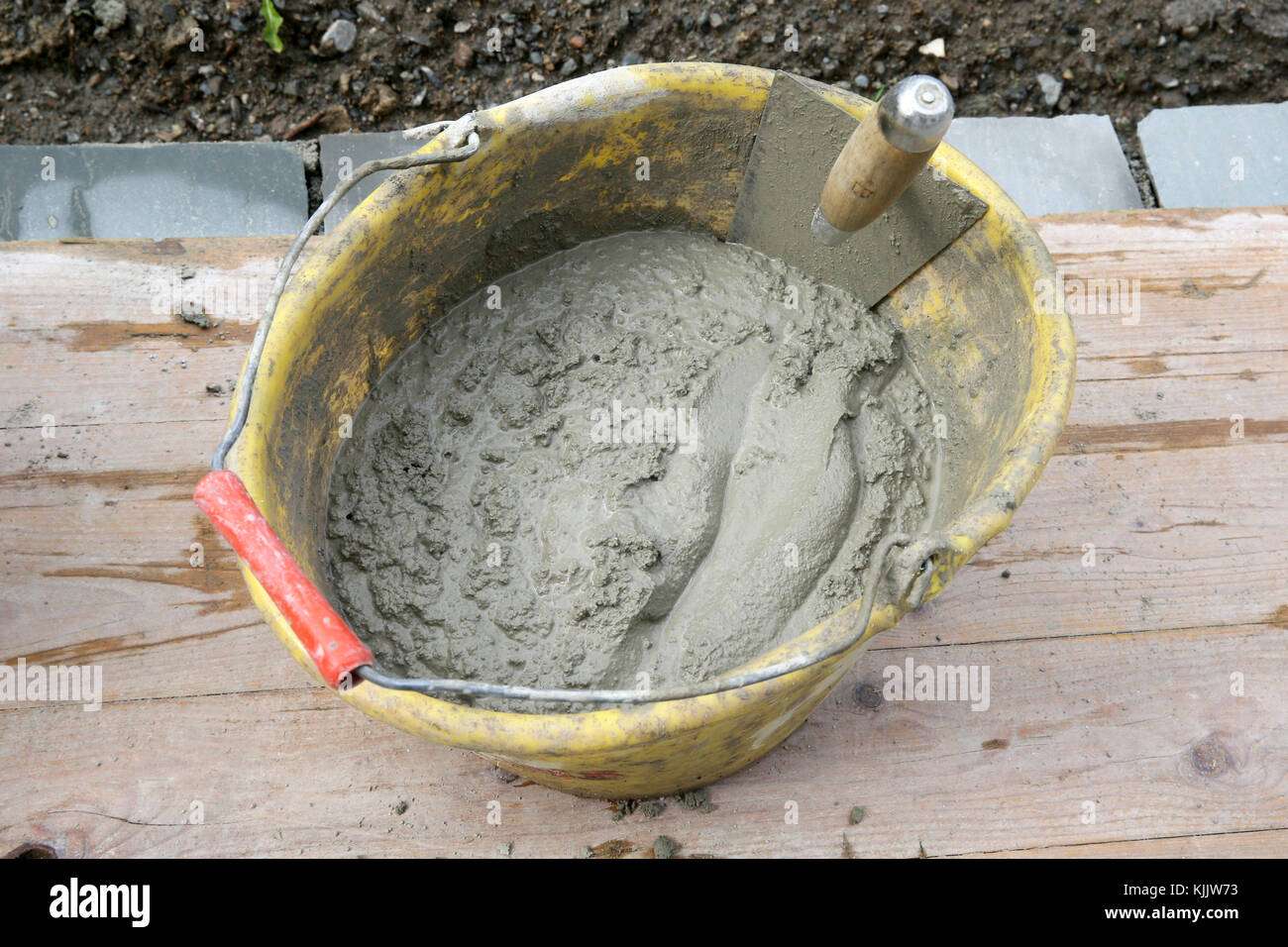 Construction site. Cement.  France. Stock Photo