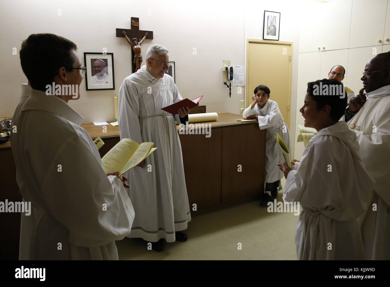 Easter vigil at Notre Dame du Travail catholic church, Paris. France. Stock Photo