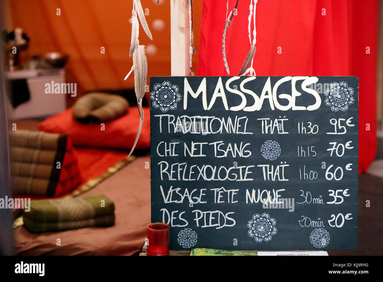 Thai traditional  massage.  France. Stock Photo