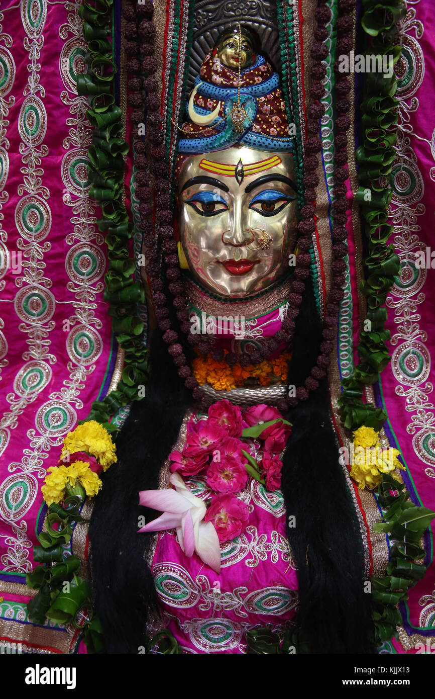 Shiva murthi (statue) in a Vrindavan temple.  India. Stock Photo