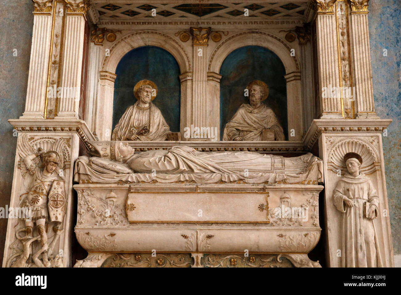 Santa Maria in Aracoeli's church, Rome. Pope Paul II's tomb (?). Italy. Stock Photo