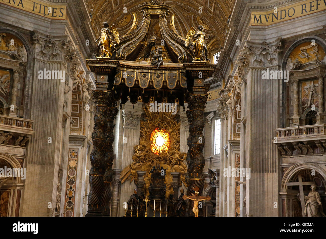 St Peter's basilica chancel, Rome Italy. Stock Photo