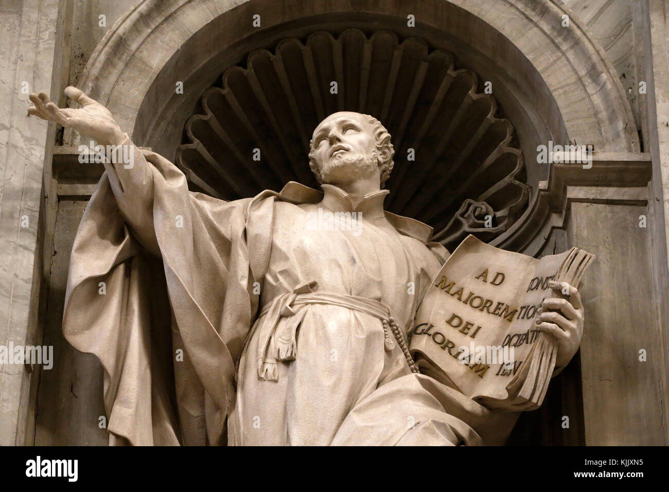 Statue in St Peter's basilica, Rome. Saint Ignatius of Loyola. Italy. Stock Photo
