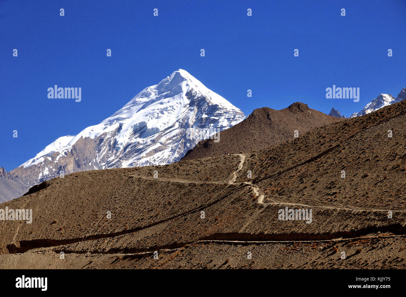 Kali Gandaki landscape near Kagbeni village, Mustang. Nepal. Stock Photo