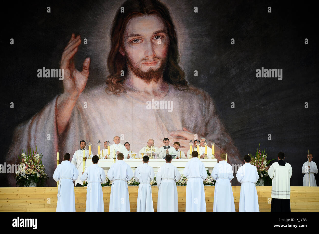 Opening Mass. World Youth Day. Krakow. 2016.  Poland. Stock Photo