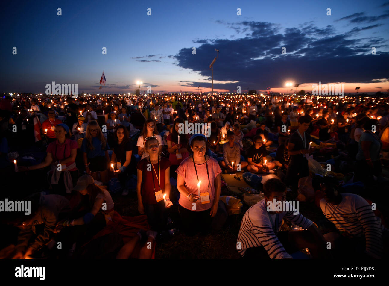 World Youth Day. Krakow. 2016. Vigil. Poland. Stock Photo