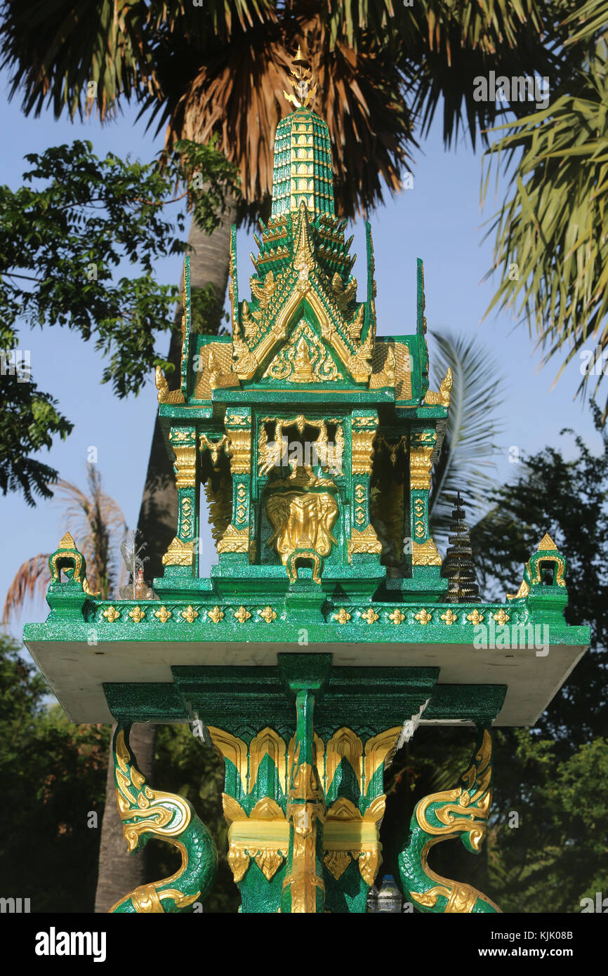 Thai spirit House in Wat Sai Yoi, Hua Hin. Thailand. Stock Photo