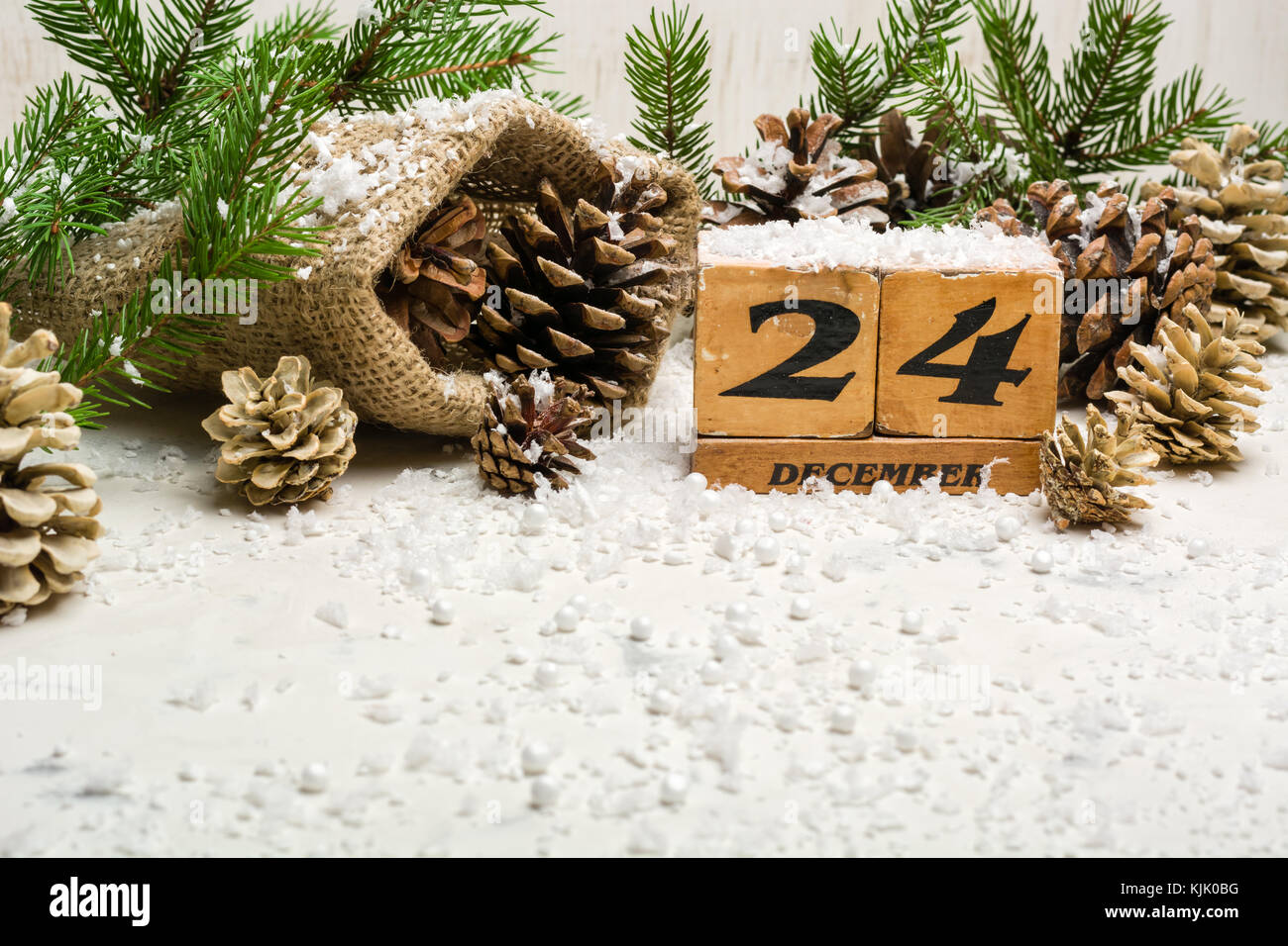 Eve, Christmas. December 24th. Winter time. Light blank for a postcard ...