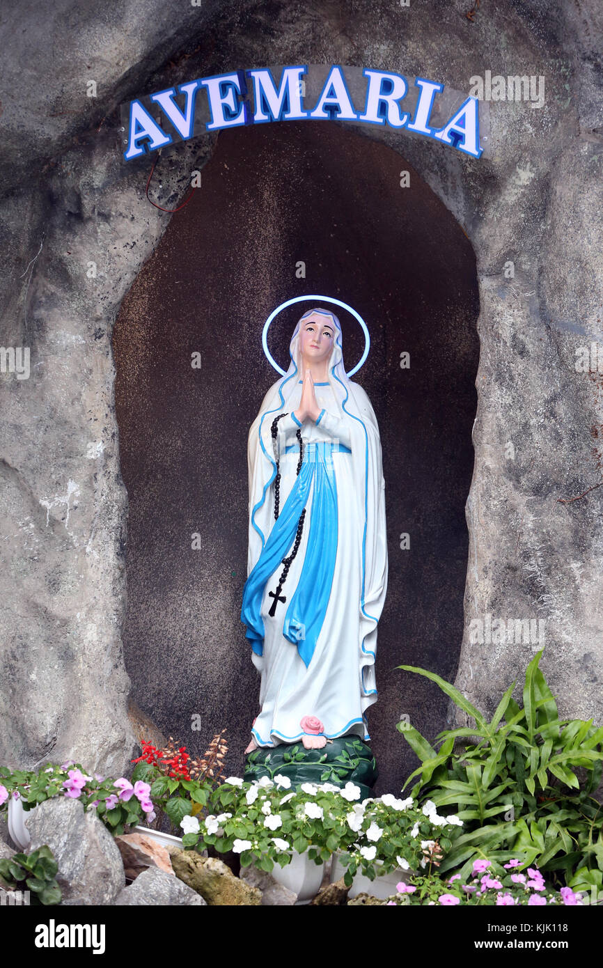 Danang catholic cathedral. Virgin Mary statue. Ave maria. Danang ...