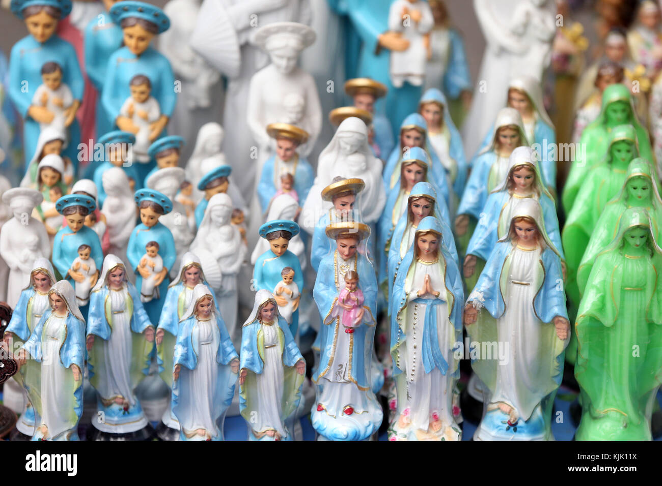 Virgin Mary statues for sale.  Ho Chi Minh City.  Vietnam. Stock Photo
