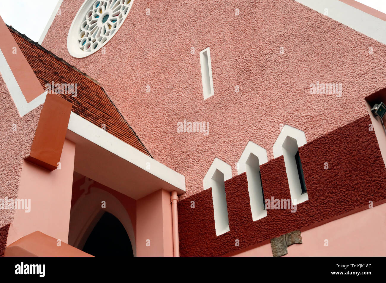 Old French church - Domaine de Marie Church in Dalat.  Vietnam. Stock Photo